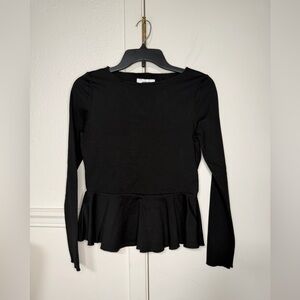 Jason Wu Elegant Black Peplum Blouse size XS NEW WITH TAG